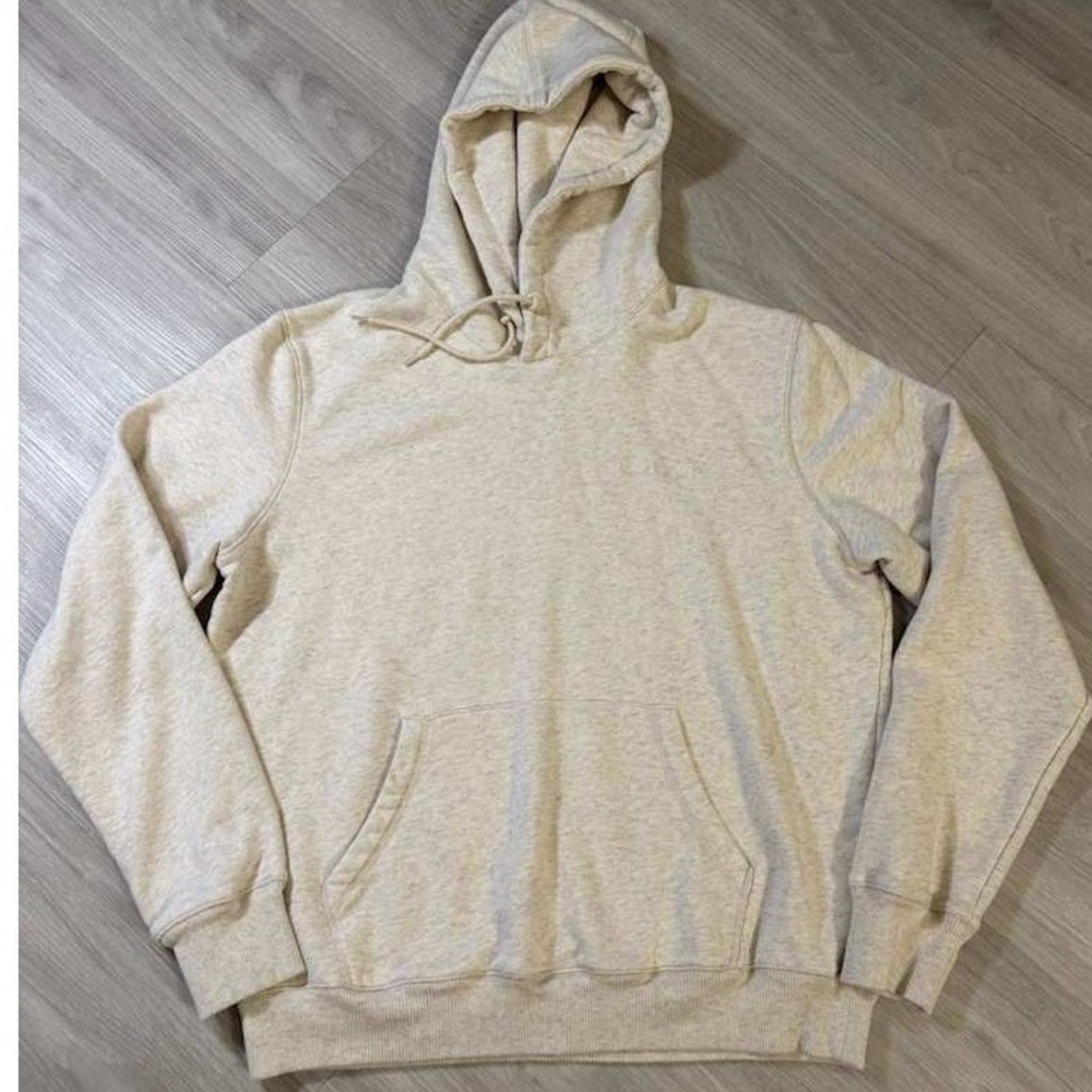 Oliver Cabell Mens Hoodie XL Beige Pullover Hooded Sweatshirt Casual Comfort
